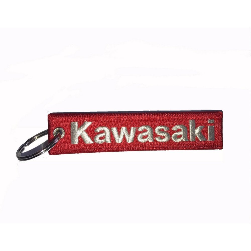 Kawasaki Red Key Chain Fob Embroidered -  NEW FAST SHIP